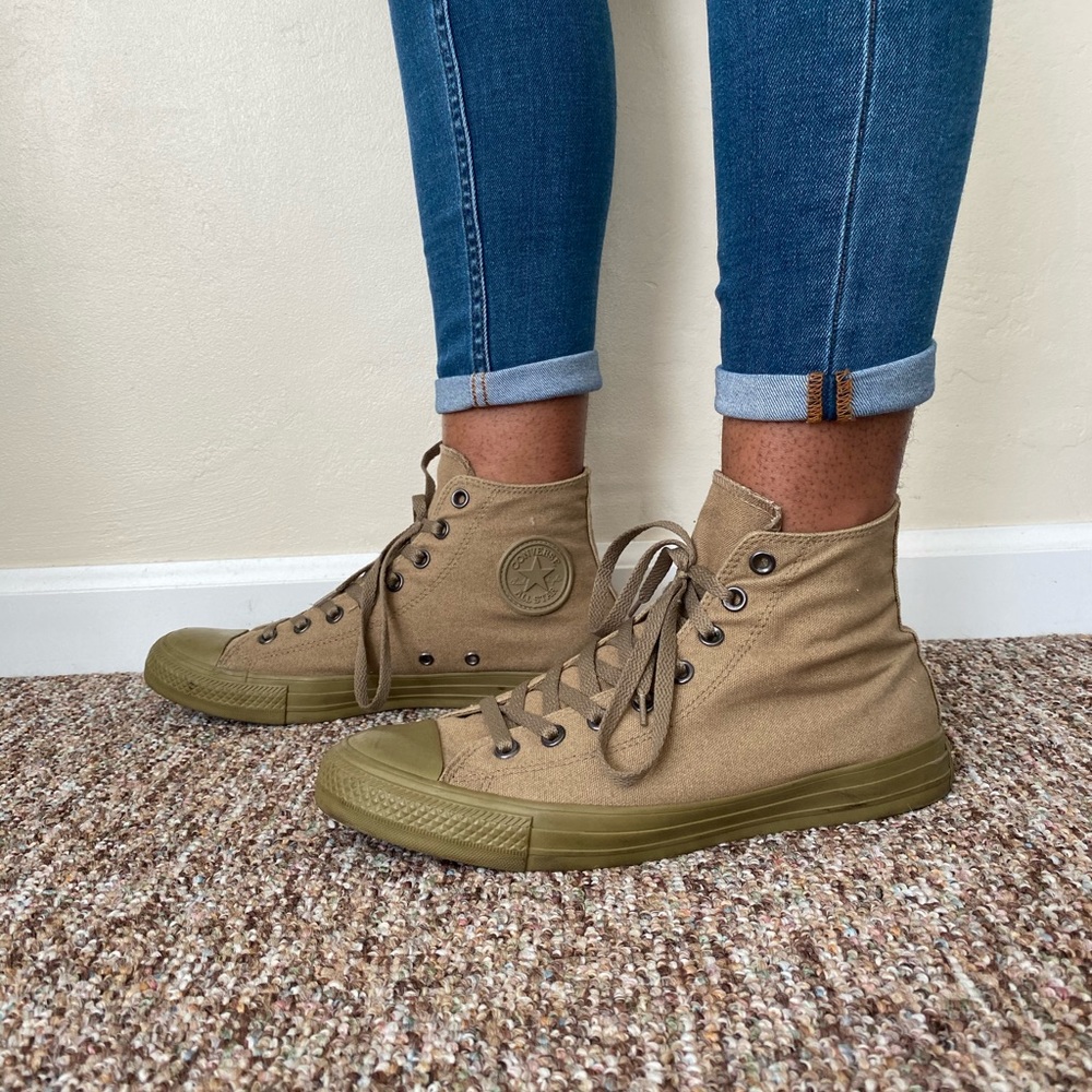 Military Olive High Top Converse Sneakers